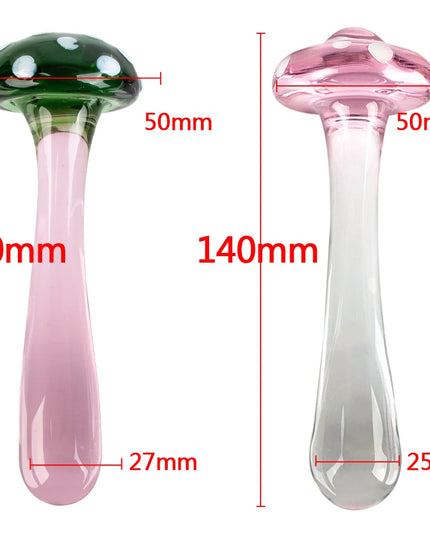Dildo de Vidrio Hongo 14cm Plug Anal
