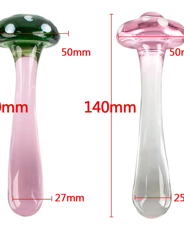 Dildo de Vidrio Hongo 14cm Plug Anal