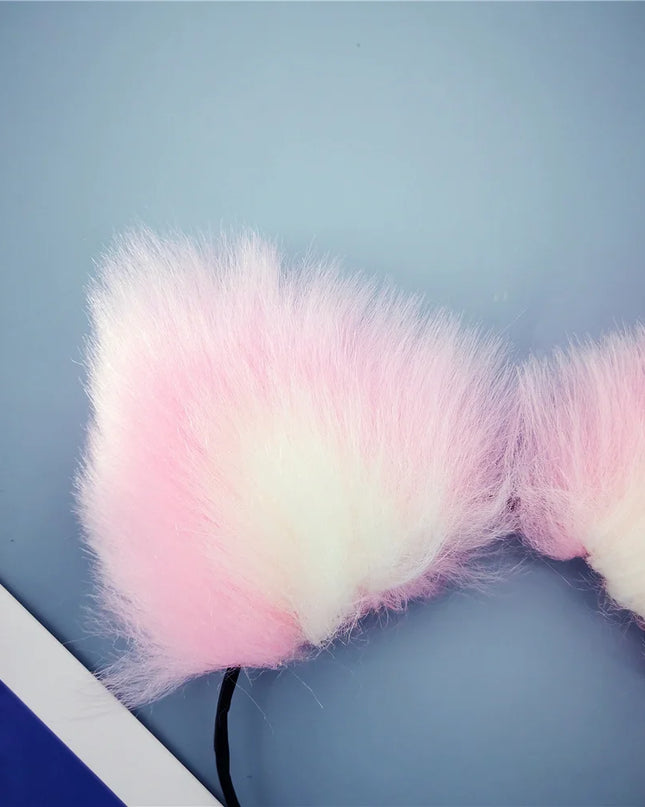 Plug Anal Cola de Zorro 40cm con Orejas de Gato de Peluche