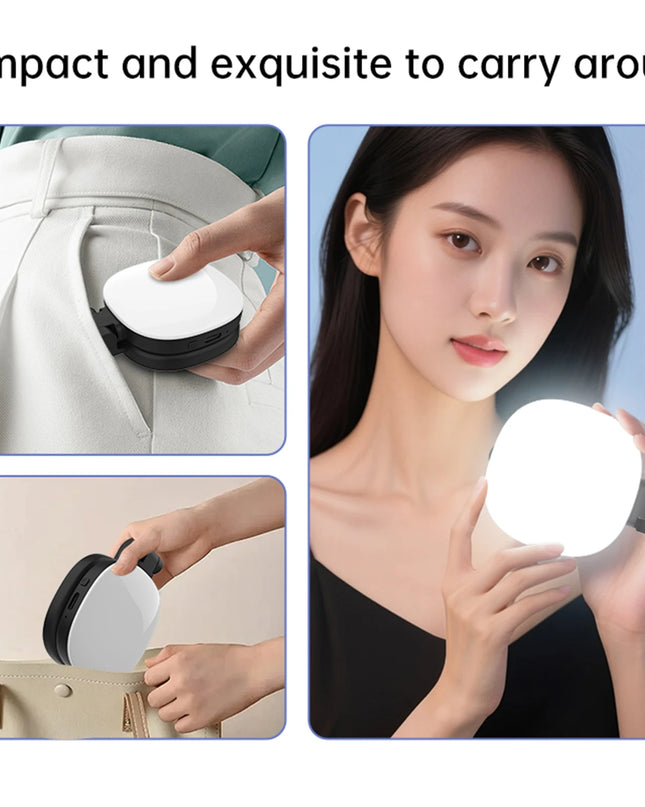 Luz de Selfie Magnética con Espejo de Maquillaje Portátil LED