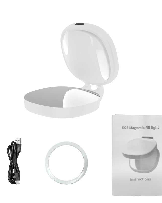 Luz de Selfie Magnética con Espejo de Maquillaje Portátil LED