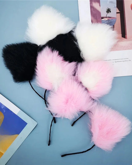 Plug Anal Cola de Zorro 40cm con Orejas de Gato de Peluche
