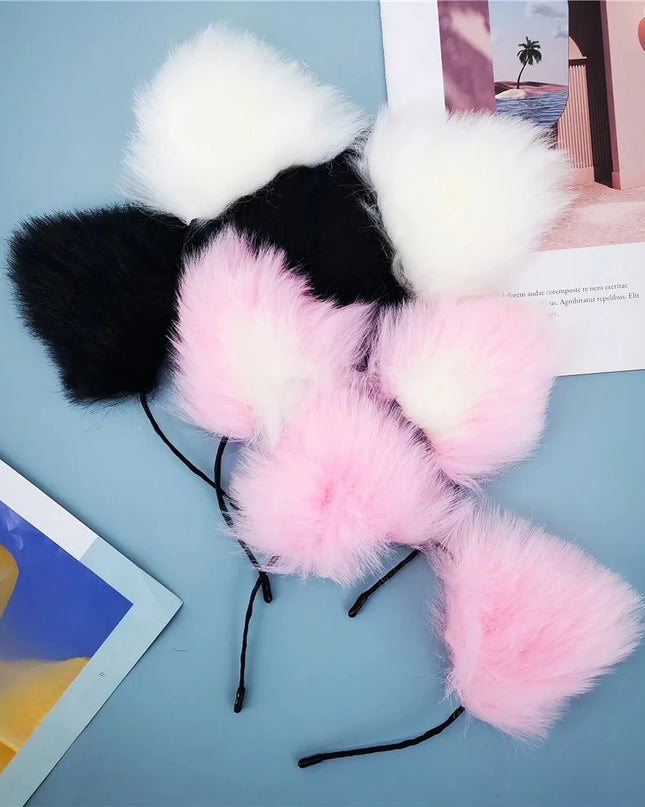 Plug Anal Cola de Zorro 40cm con Orejas de Gato de Peluche