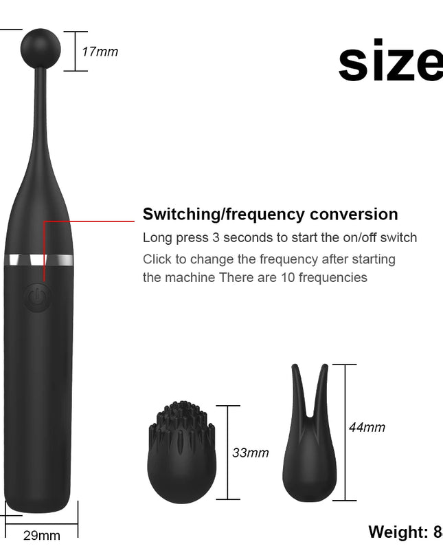 Vibrador Femenino de Clítoris con 3 Cabezales Reemplazables