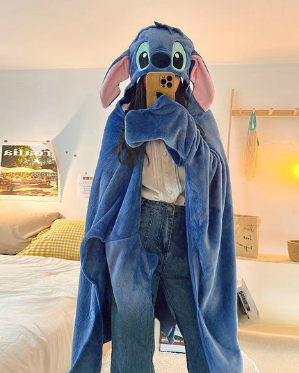 Lilo & Stitch Schlafanzug mit Kapuze und Plüschhandschuhen