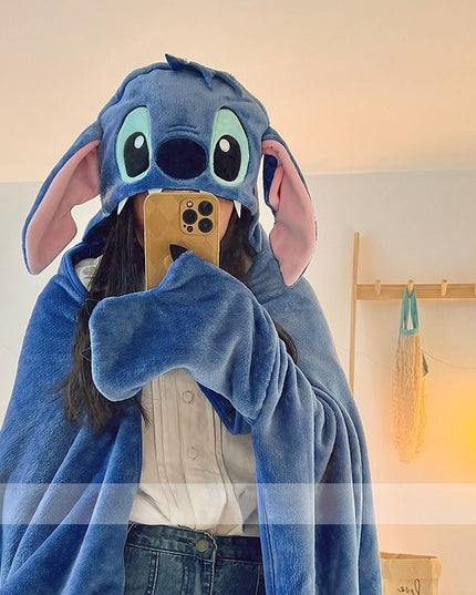 Lilo & Stitch Schlafanzug mit Kapuze und Plüschhandschuhen