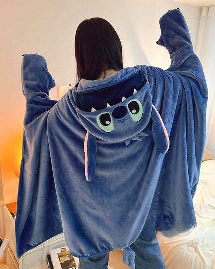 Lilo & Stitch Schlafanzug mit Kapuze und Plüschhandschuhen