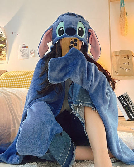 Lilo & Stitch Schlafanzug mit Kapuze und Plüschhandschuhen